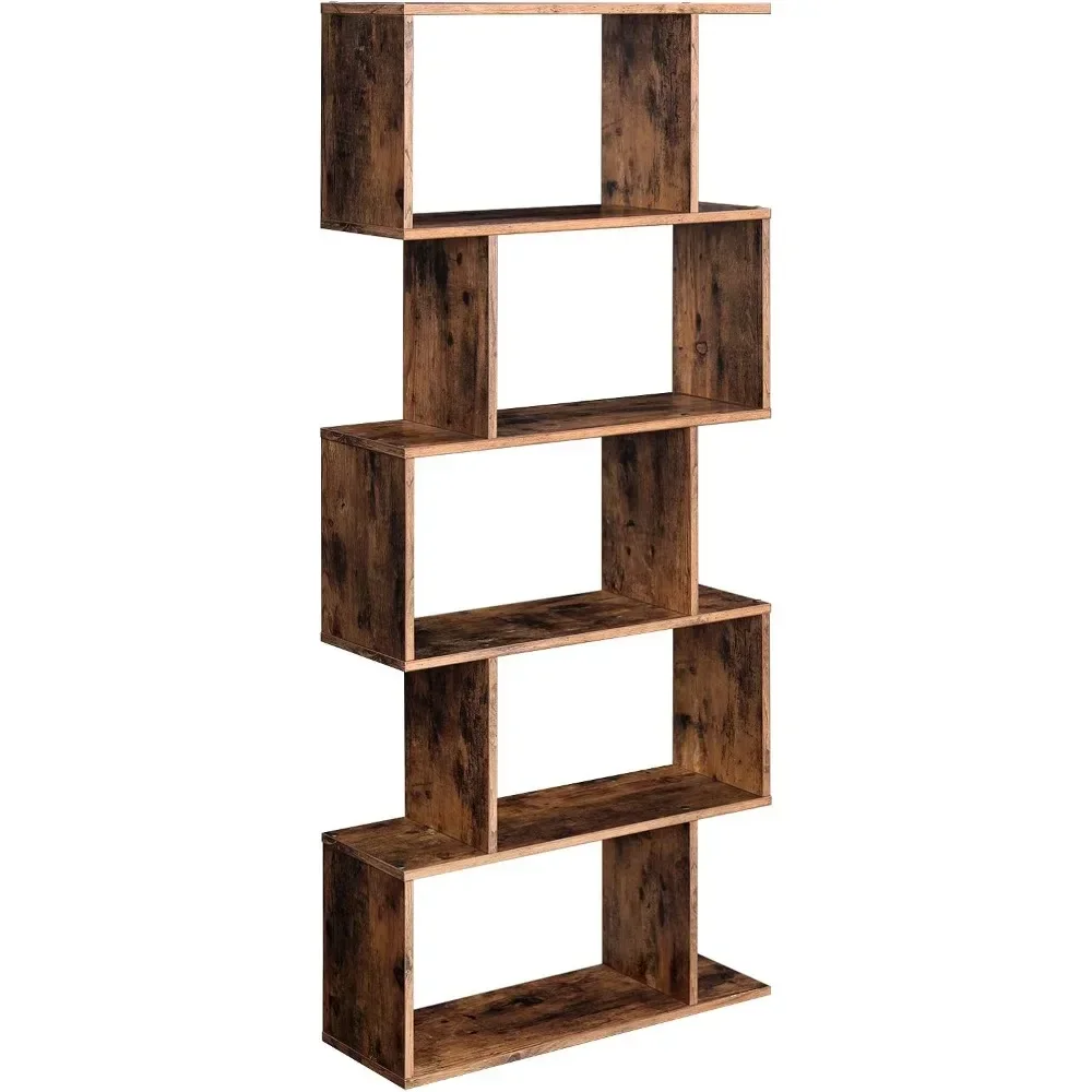 Bookcase, 5-Tier Bookshelf, Display Shelf and Room Divider, Freestanding Decorative Storage Shelving