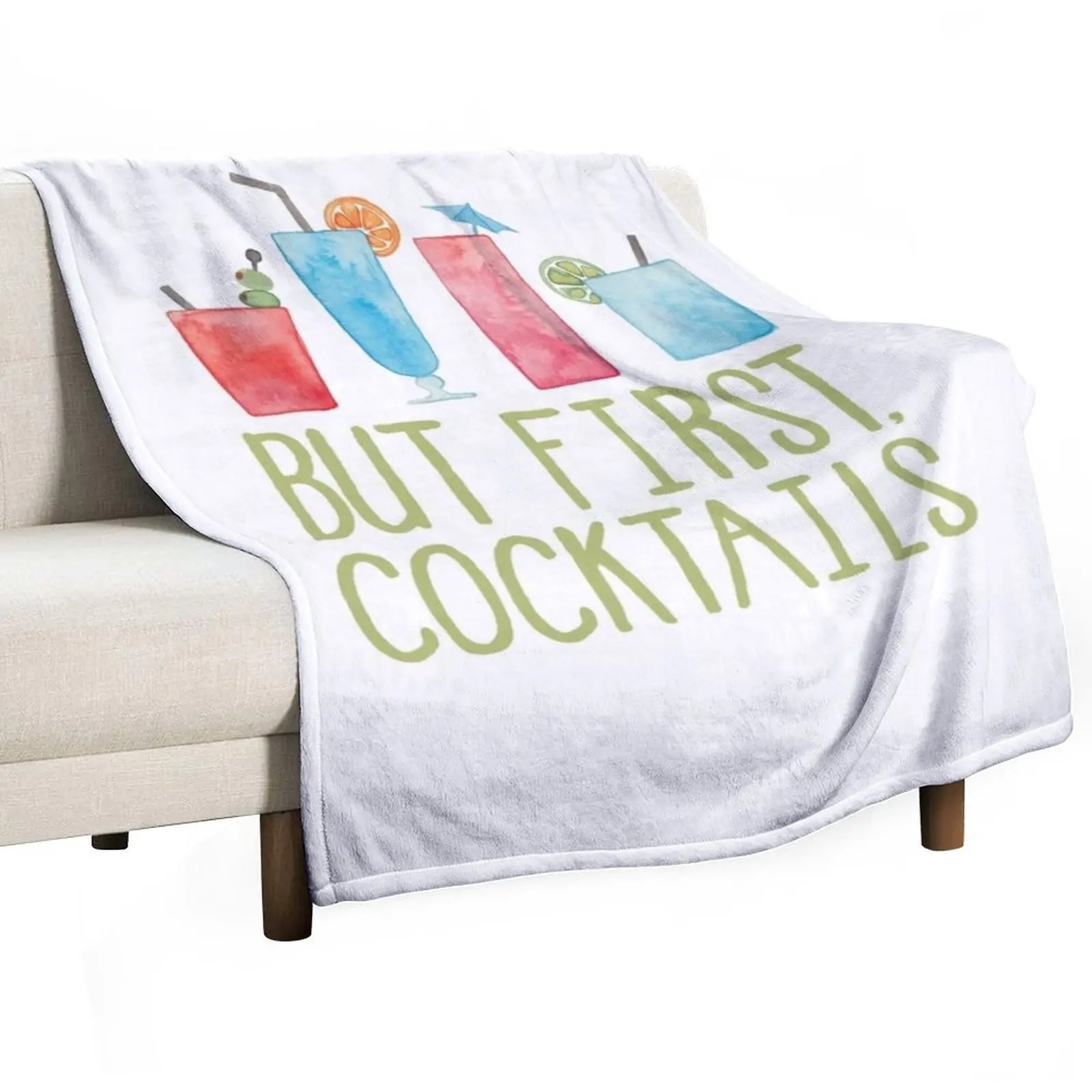 

But First, Cocktails. Throw Blanket Baby Vintage Kid'S Thermals For Travel Blankets