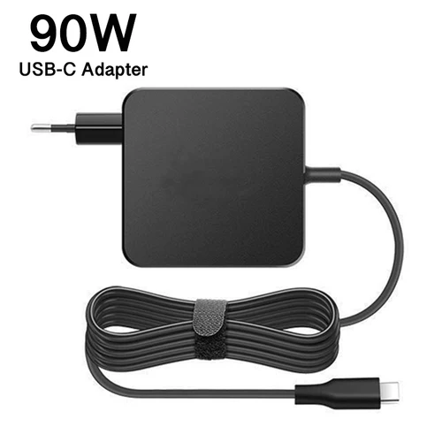 Adaptador USB C de 90W para ordenador portátil, cargador de pared PD de entrega de energía tipo C de 87W para MacBook Pro Air 2018 HP Dell ASUS Lenovo Ipad Pro, enchufe europeo