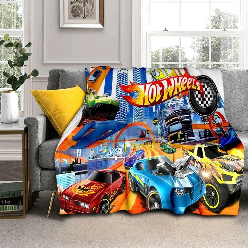 

Новое флисовое одеяло Hot Wheels с мультяшными гоночными машинками, мягкое покрывало для дома, спальни, кровати, дивана, путешествий, подарок для детей