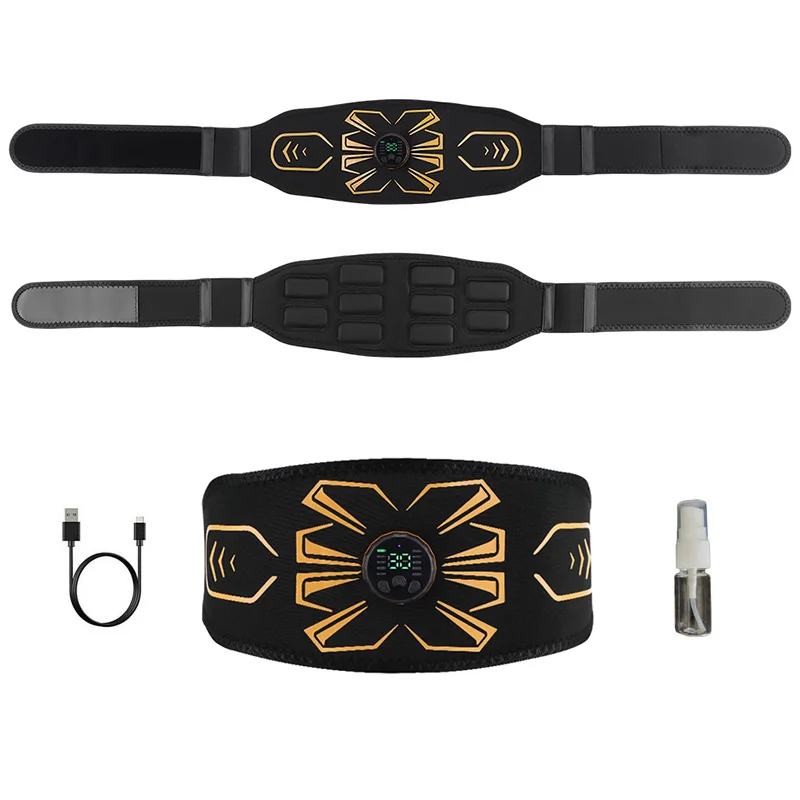 Abdominal Toning Belt Smart Muscle Toner Abs Trainer Rechargeable Waist Massage Workout Fitness Equipment Home Gym Unisex