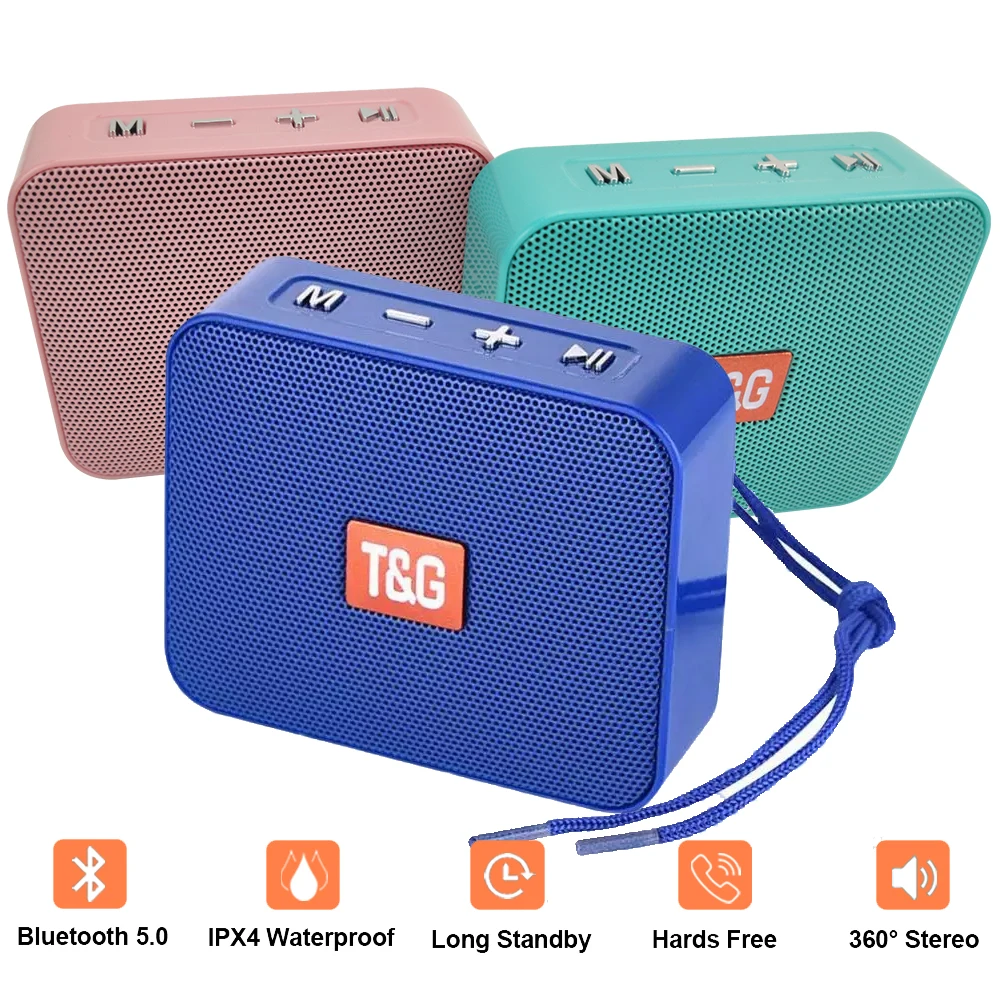 TG166 Mini Portable Bluetooth-Compatible Speaker Outdoor Small Wireless Soundbox Waterproof Music Player Support USB TF FM Radio