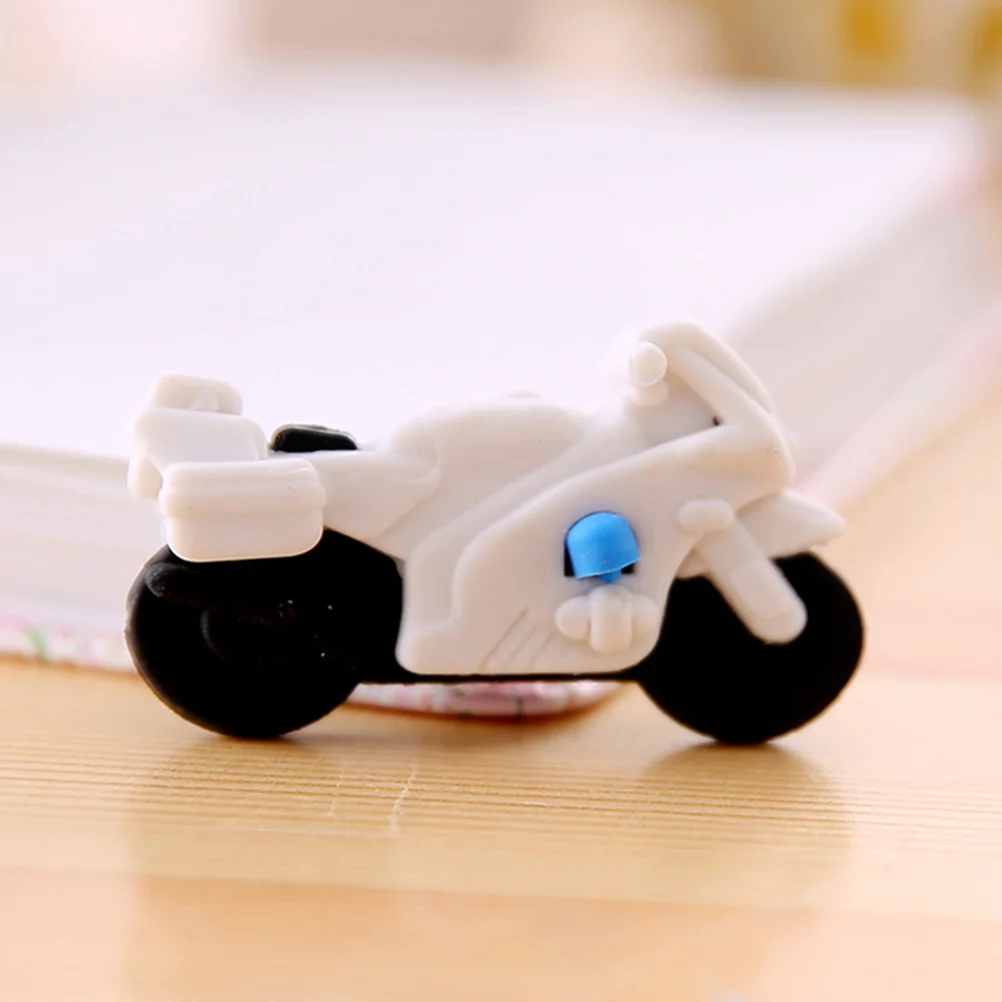 

20Pcs Cartoon Motorcycle Erasers Practical Small Kids Erasers Portable Mini Drawing Stationery Gifts for Toddlers Students