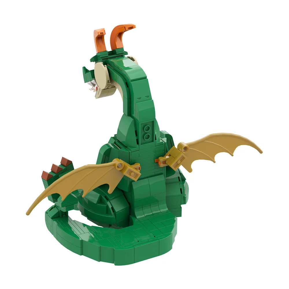 MOC น่ารักมังกรรุ่น Building Block ชุด Fire-breathing Dragon อะนิเมะการ์ตูนมังกรการกระทําสัตว์ประกอบอิฐของเล่นผู้ใหญ่ของขวัญ