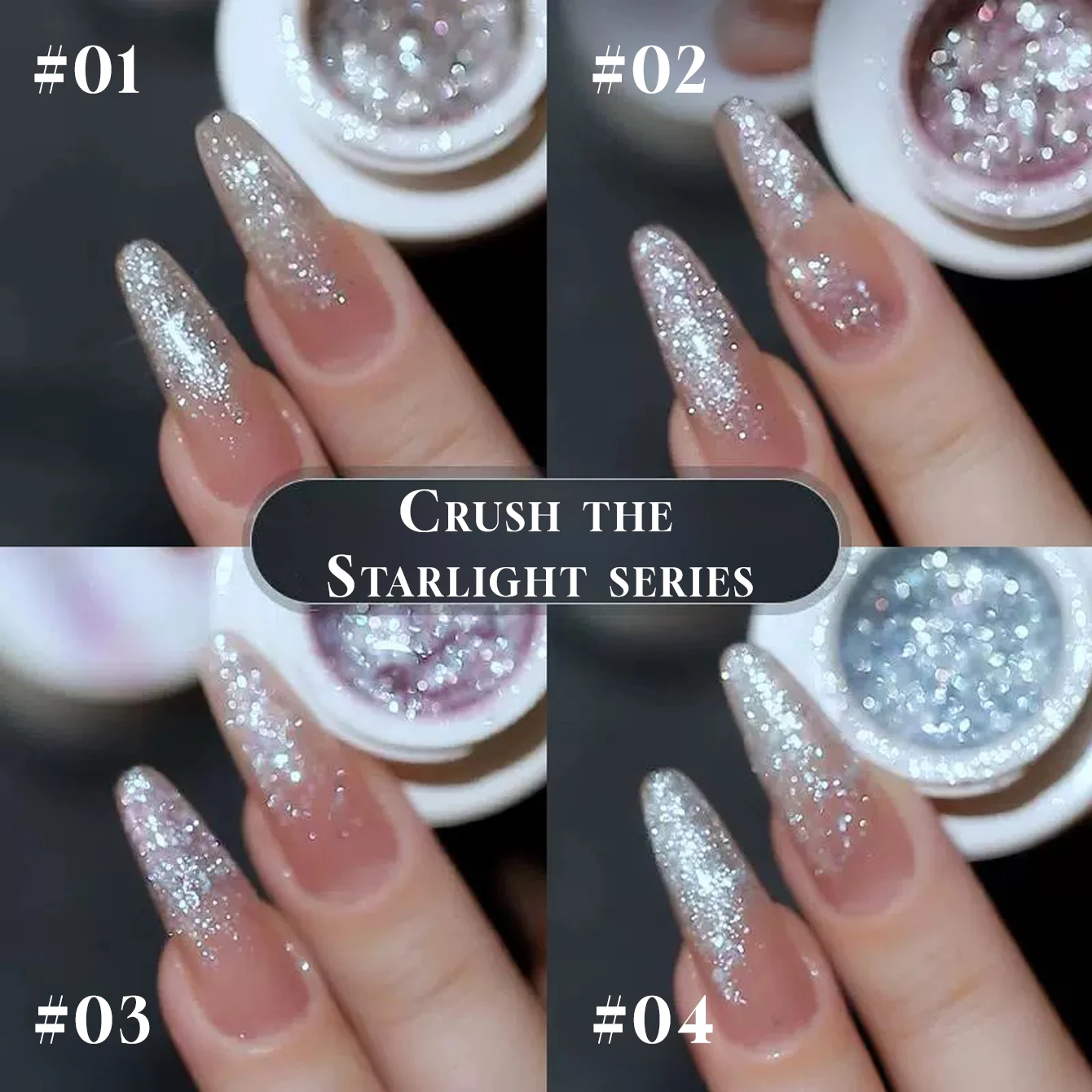 

MIANEL 12ML Spring Nails Super Flash Crushed Starlight Glitter Gel Nail Polish White Nails UV Light Nails New Year Nails