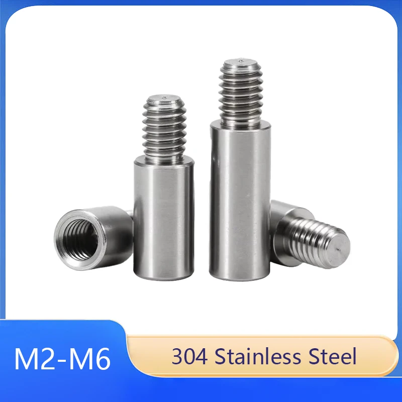 

304 Stainless Steel Threaded Pillar Round Spacing Screw Single Head Column M2 M2.5 M3 M4 M5 M6+4/6/8mm