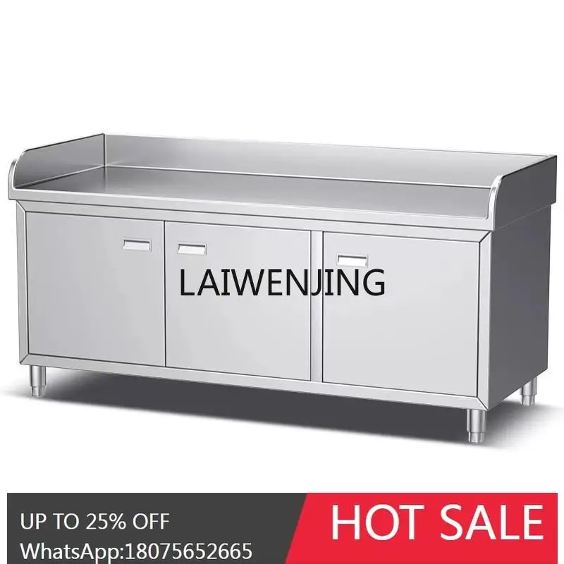 stainless steel three-edge workbench ramen console household and chopping board cabinet