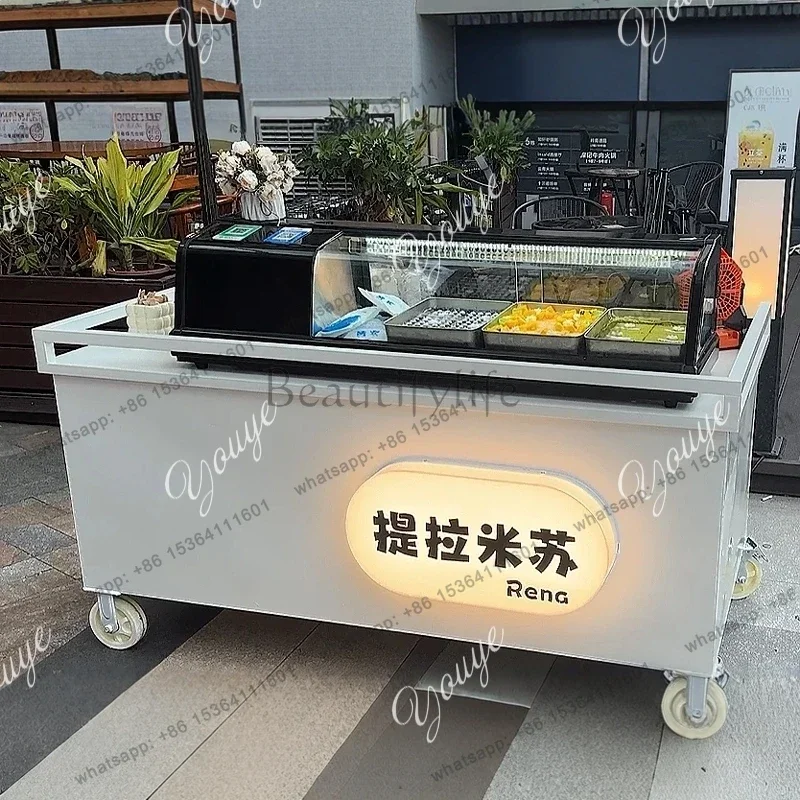 CC Outdoor Ice Cream Cart Mobile Stall Promotional Cart Commercial Display Cart