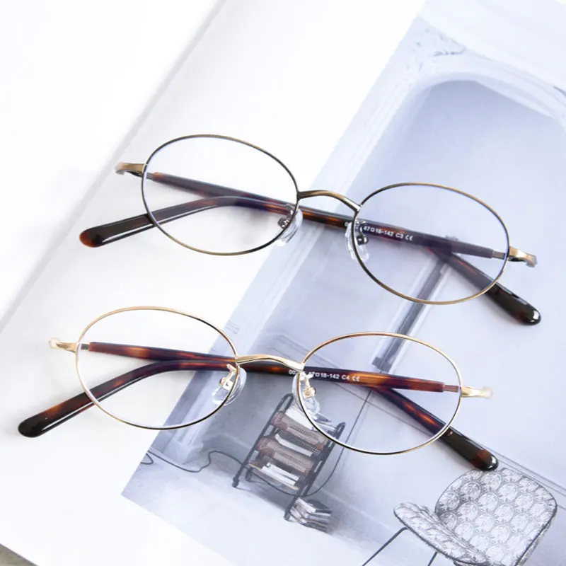 Mimiyou Retro-Stil Ovale Brillengestelle für Damen, Blaulichtfilter Optische Brillen für Herren, Brillengestell mit Klaren UV400 Computerbrillen – Detail 4