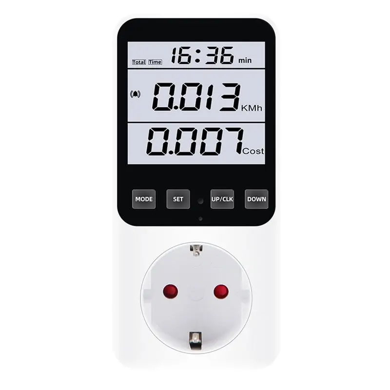 SYW-EU Plug,Digital Energy Meter Wattmeter Socket Voltage Power Consumption AC230V 16A Electricity Analyzer Monitor Tester