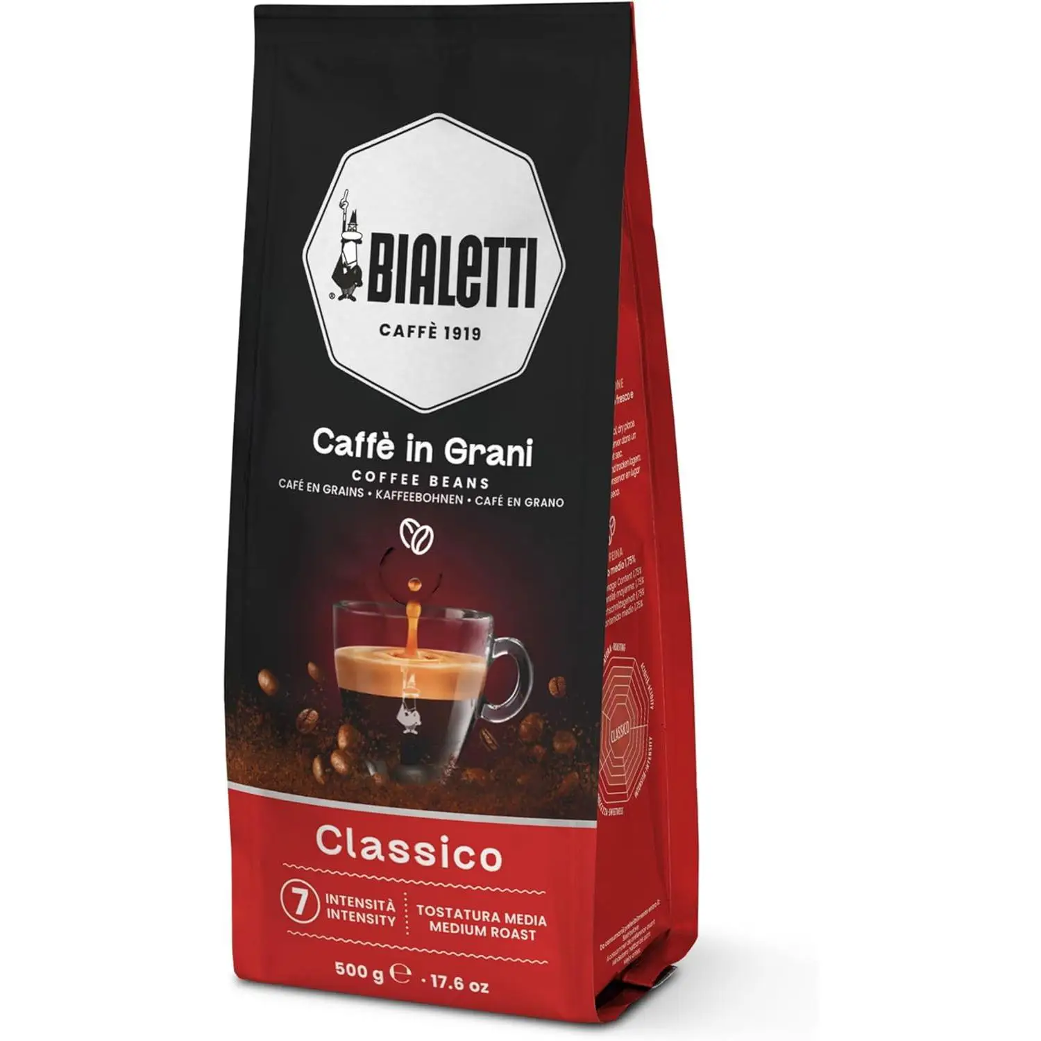 Bialetti-Esperto Grani, Café en Grano, Sabor Clásico 500 gr -Bialetti-Esperto Grani, Café en Grano, Sabor nocciola 500 gr -Bialetti-Esperto Grani, Café en Grano, Sabor pregiato 500 gr