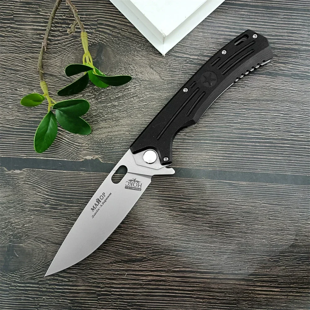 Folding Pocket Knife Russian HOKC Flipper D2 Drop Point Blade G10 Handle Hunting Knife Sharp Self Defense Survival Portable Tool