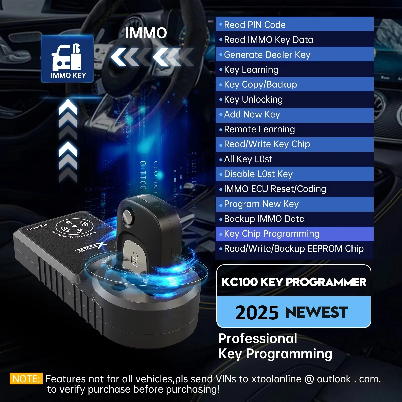 XTOOL KC100 Key Programmeur Werken Met X100 PADS X100PAD3 Voor VW 4 & 5th Voor BMW CAS1-CAS3 Voor MBQ Key Match Afstandsbediening Programmering Tool
