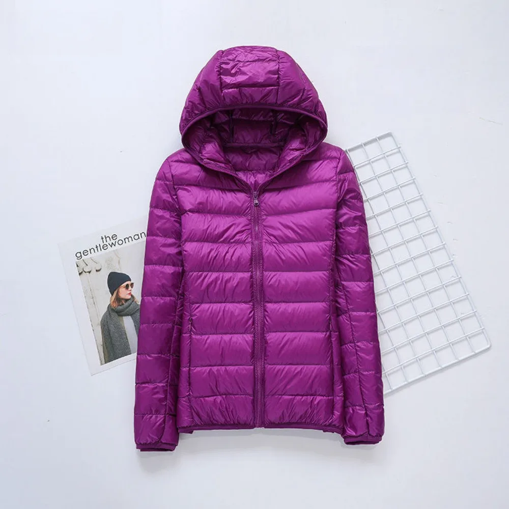 Ultraleichte dünne Daunen mantel Frauen 2023 Herbst Winter 90% weiße Enten Daunen jacke lässig Kapuze warm halten tragbare Damen Outwear