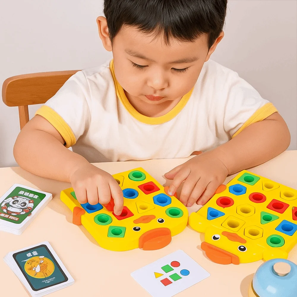 Puzzle Board Geometry Shape Matching Pattern Cognitive Montessori Shape Matching Board Game Portable DIY Color Recognition