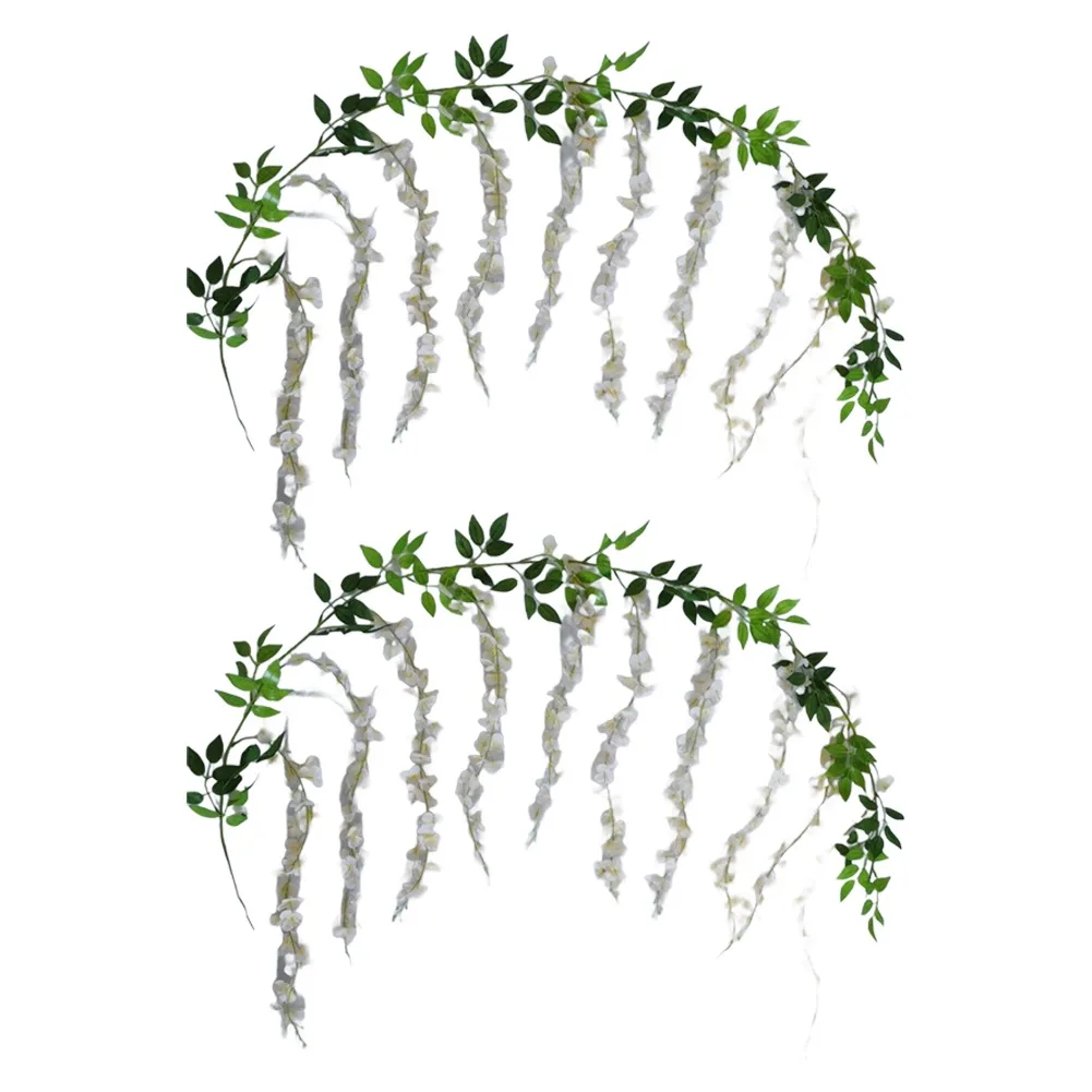 2 كروم زهرة الوستارية الاصطناعية للمنزل الأنيق وديكور الزفاف مادة حريرية تدوم طويلاً لجميع المناسبات #5