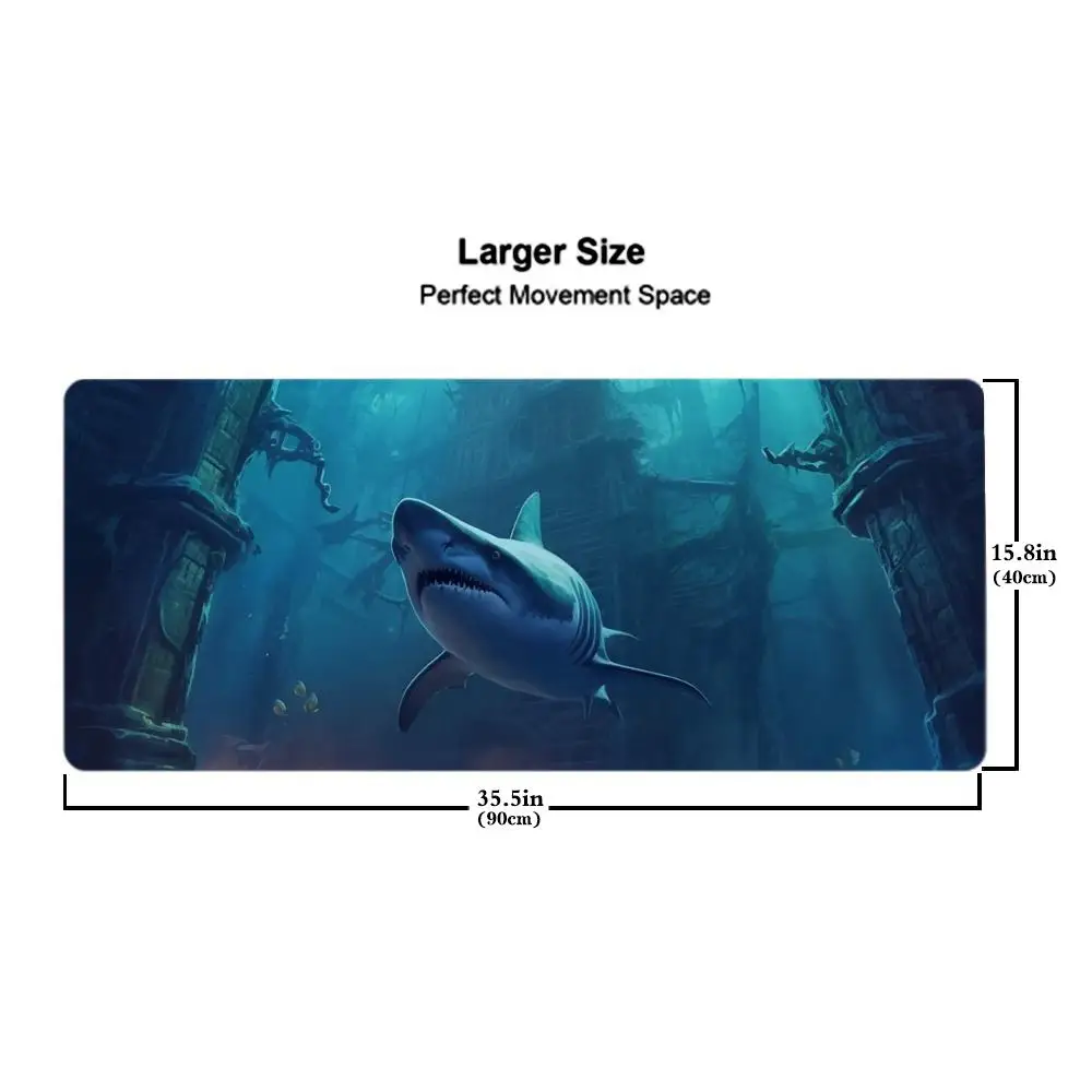 Tapis de souris requin océan 500x1000mm grand tapis de souris de jeu Gamer XL tapis de clavier Otaku en caoutchouc tapis de bureau pour ordinateur portable