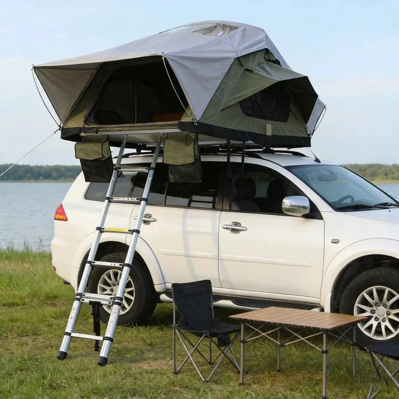 Hot Selling  Double Travel Car Tent Waterproof Four-Season Outdoor Folding Rooftop Aluminum Straight Bracing High Quality