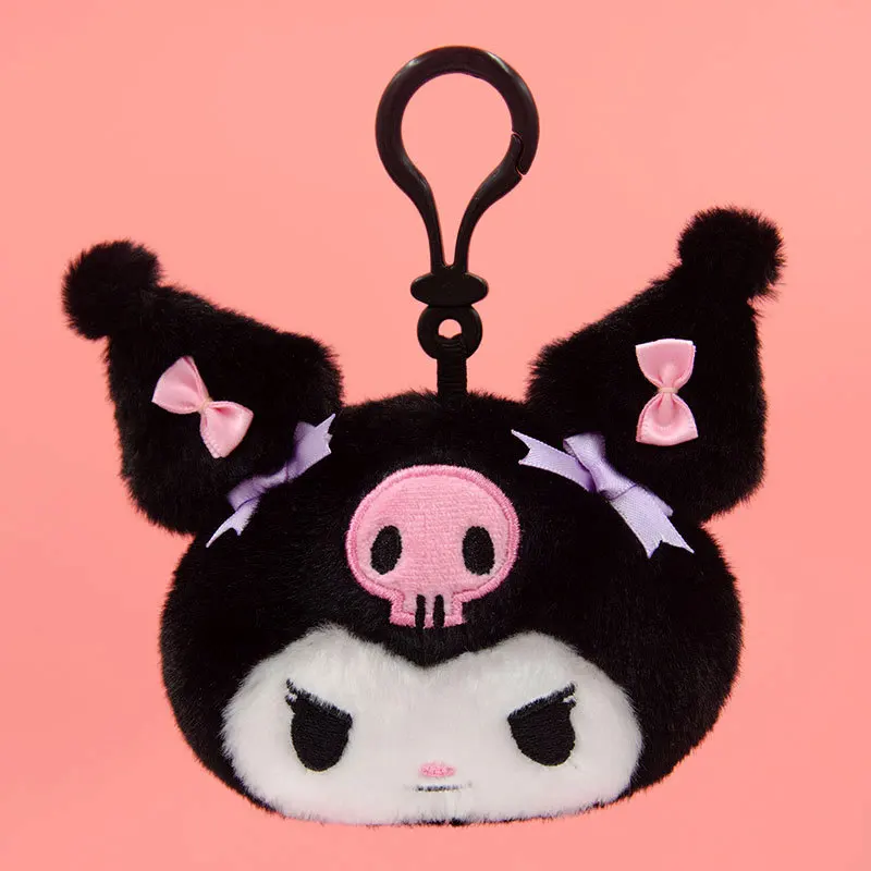Nuova bambola di peluche Sanrio a forma di testa piccola serie di ciondoli Kawaii Kuromi My Melody Cinnamoroll ciondolo zaino portachiavi regali di compleanno