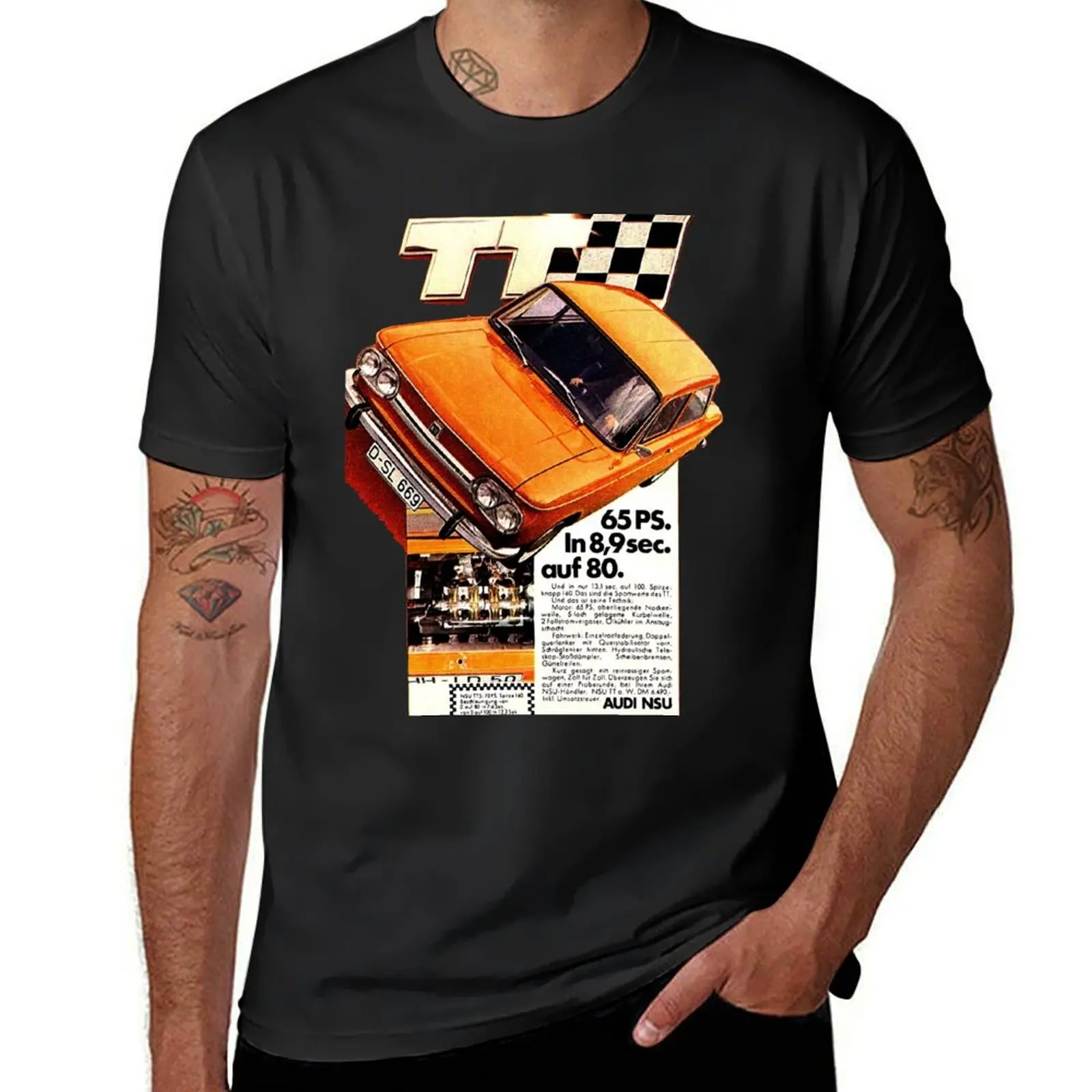 Camiseta NSU PRINZ TT - ADVERT para hombre, ropa de verano de gran tamaño, camisetas en blanco de algodón