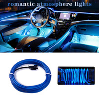 5m Car Interior Accessories Atmosphere Cold Lamp With USB DIY Neon Wire Strip Decorative Styling Led Ambient Light