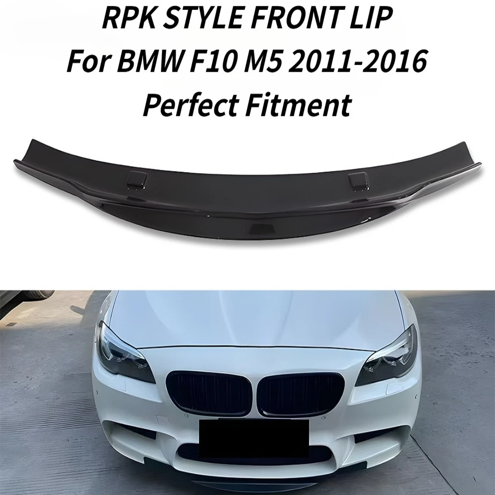 

For BMW 5 Series F10 M5 2011-2016 RPK Style Front Bumper Lip Spoiler Splitter Guard Body Kit Carbon Look Gloss Black Car Tuning