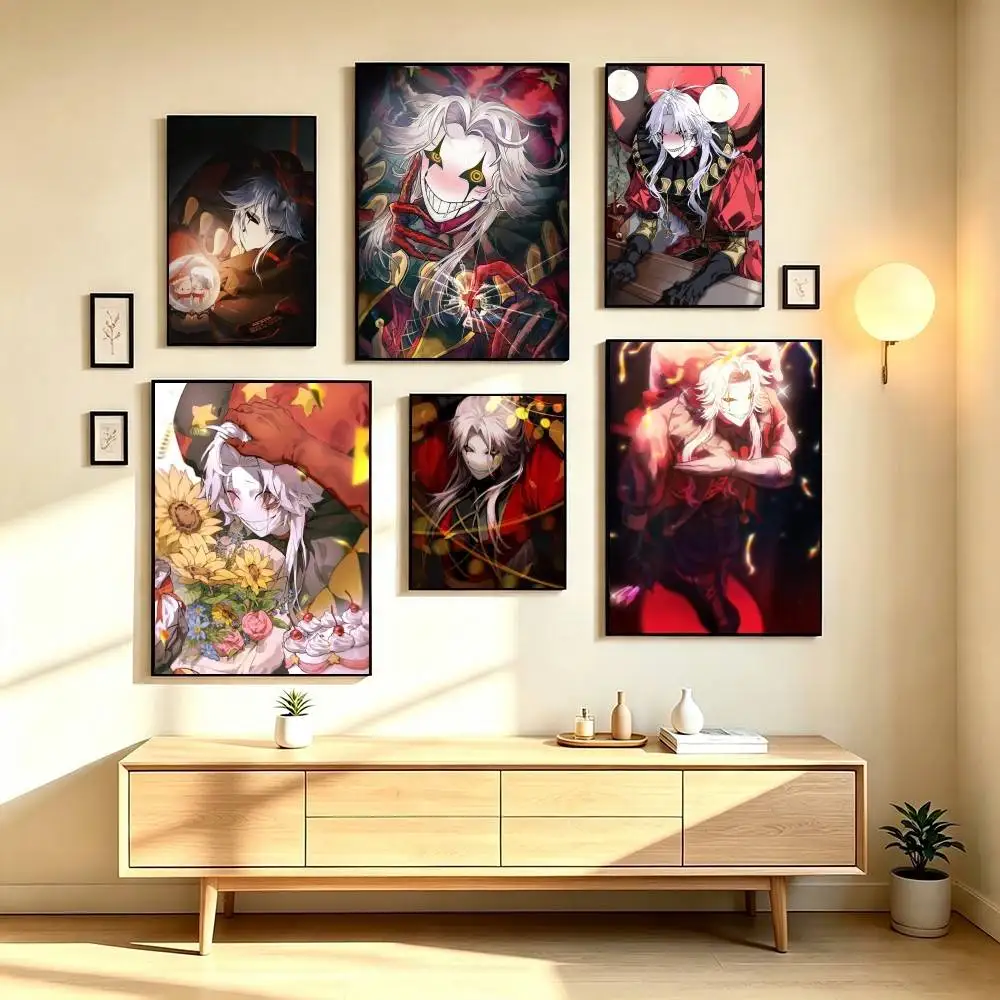 T-The Freak Circus Pierrot  Poster Waterproof Wall Art Sticker For Bar Living Room Vintage Decor High Quality Print Gift
