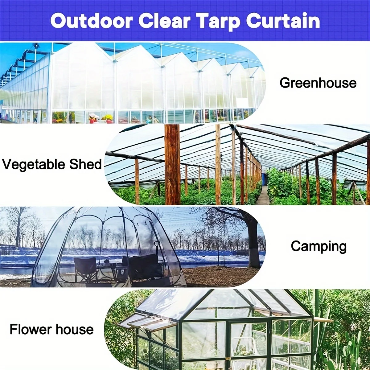 

Multifunctional Transparent Tarpaulin, One Piece Solves Multiple Problems! Made of Thickened and Durable Material, It Is Anti-St [Unclear Word, Needs Context].