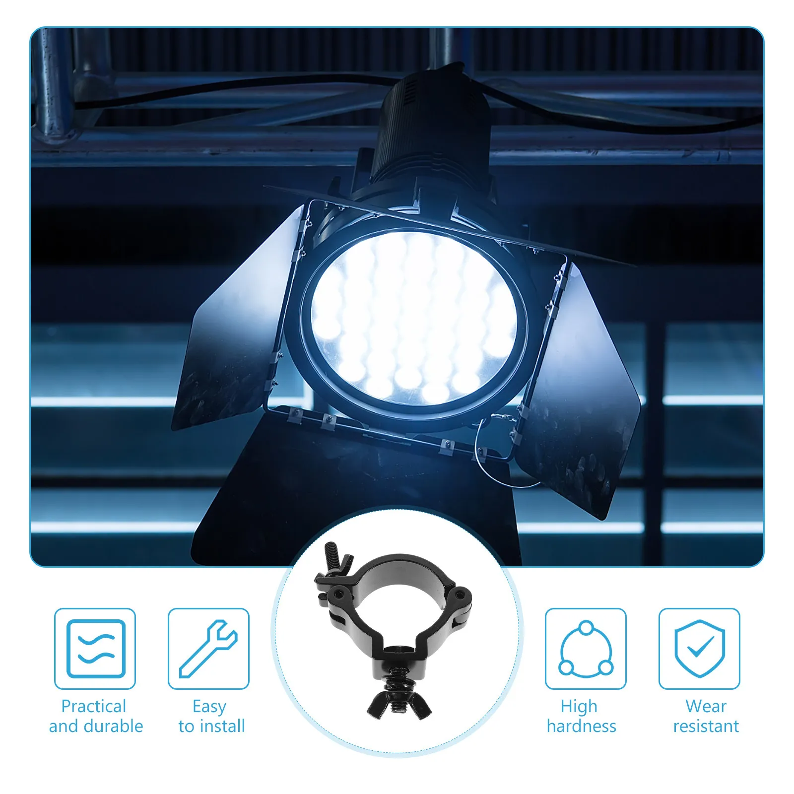 

4 шт. Износостойкие зажимы для сценических светильников, сверхмощные крепления из сплава для передвижных светодиодных светильников, надежное О-образное крепление