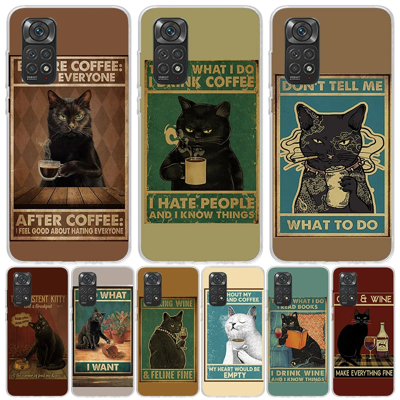 Funny Cat Poster Daily Life Phone Case For Xiaomi Redmi Note 14 13 12S 12 11S 11T 11E Pro Plus 10S 10 Art Customized Coque Capa 