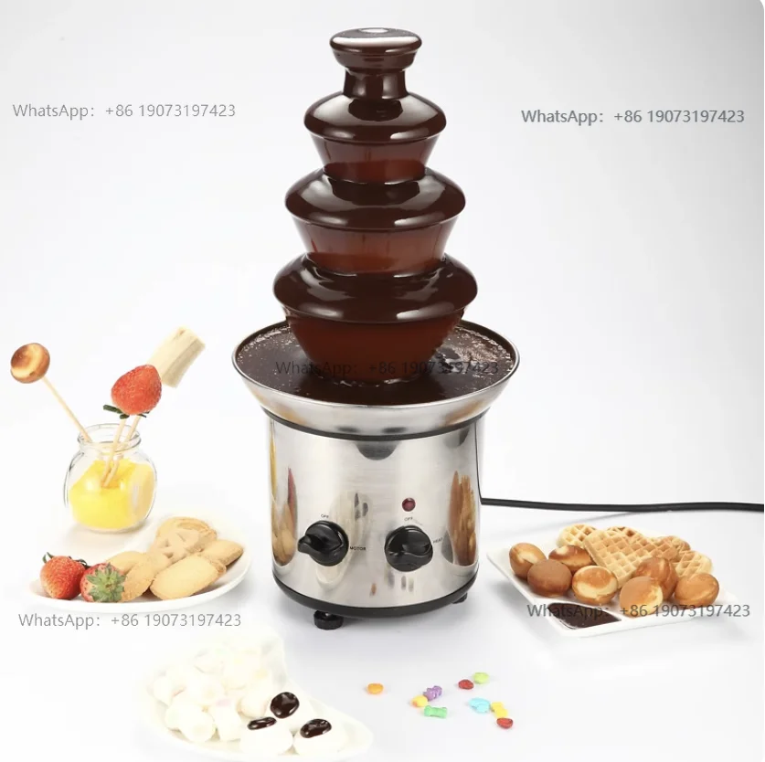 

Four-layer chocolate fountain machine 110V baking hotel small DIY chocolate waterfall melt shower machine