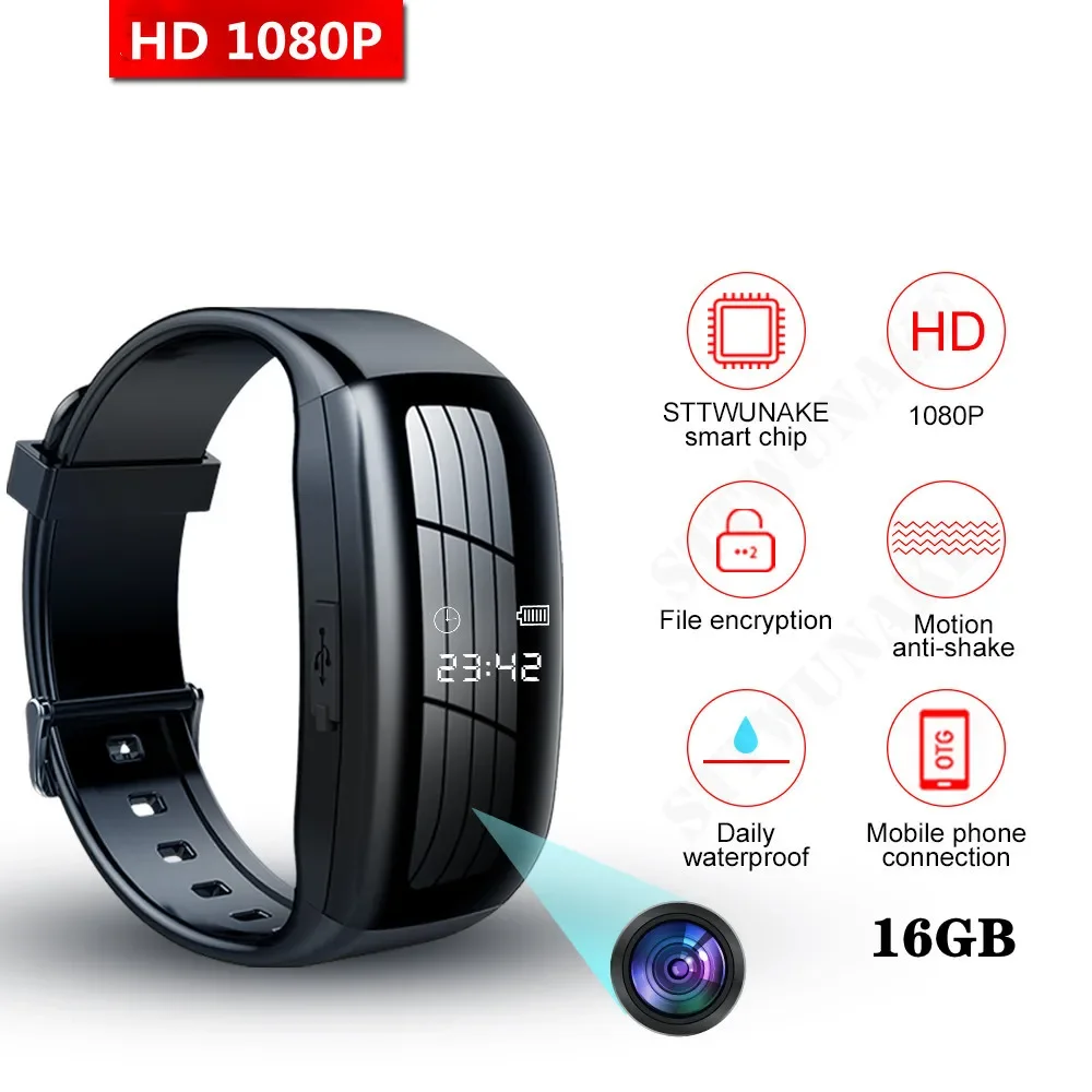 SmartWatch Mini Camera HD 1080P Camcorder Video Recording Bracelet Camera Mini Camera Wristband Wearable Device Bracelet Cam