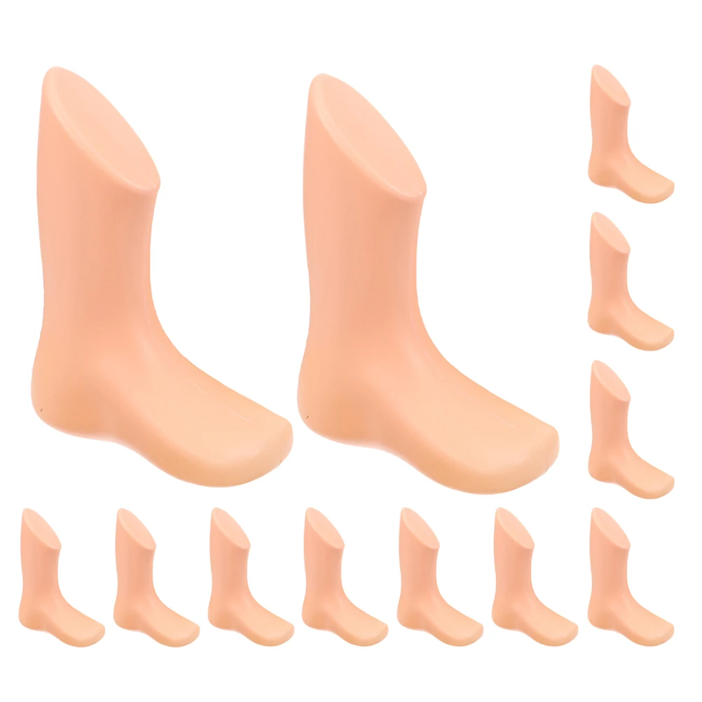 

6pcs Baby Mold Hollow Plastic Feet Models for Shoes Socks Display Lightweight Easy Storage Infant Foot Mannequins Child Foot