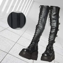 Zeppe stivali lunghi per le donne autunno inverno stivali sopra il ginocchio Cosplay stivali da donna con plateau alto nuovo tacco alto Botas gotico Altas