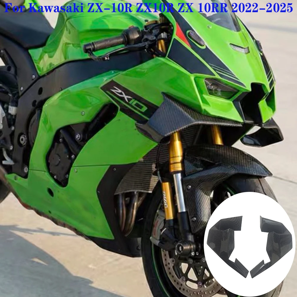 

Motorcycle Fairing front side Fixed Wing For Kawasaki ZX-10R ZX10R ZX 10RR 2022-2025 Accessories Aerodynamic Winglet Spoile