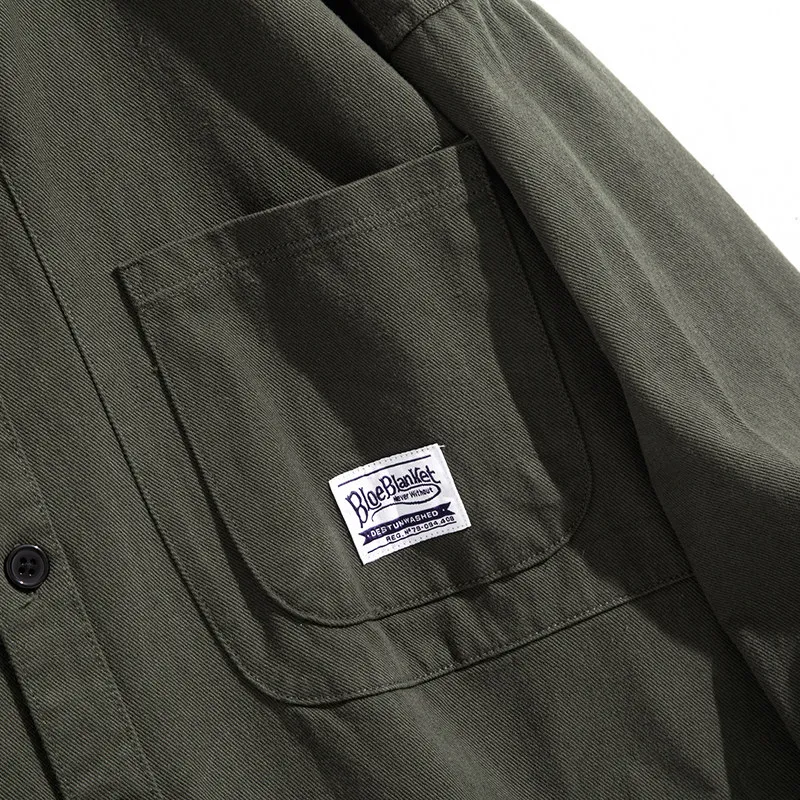 Men's Long Sleeve Work Shirt Cotton Casual Style for Construction Site Workers Durable Dirt Resistant Jacket Quality Outerwear