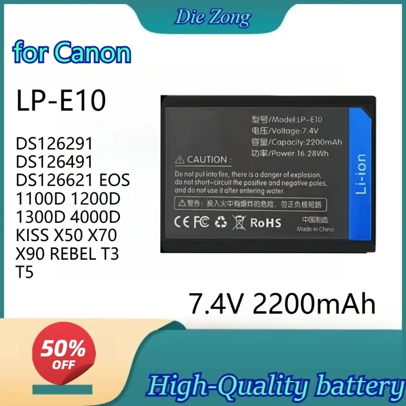 

New LP-E10 2200mAh Camera battery for Canon DS126291 DS126491 DS126621 EOS 1100D 1200D 1300D 4000D KISS X50 X70 X90 REBEL T3 T5