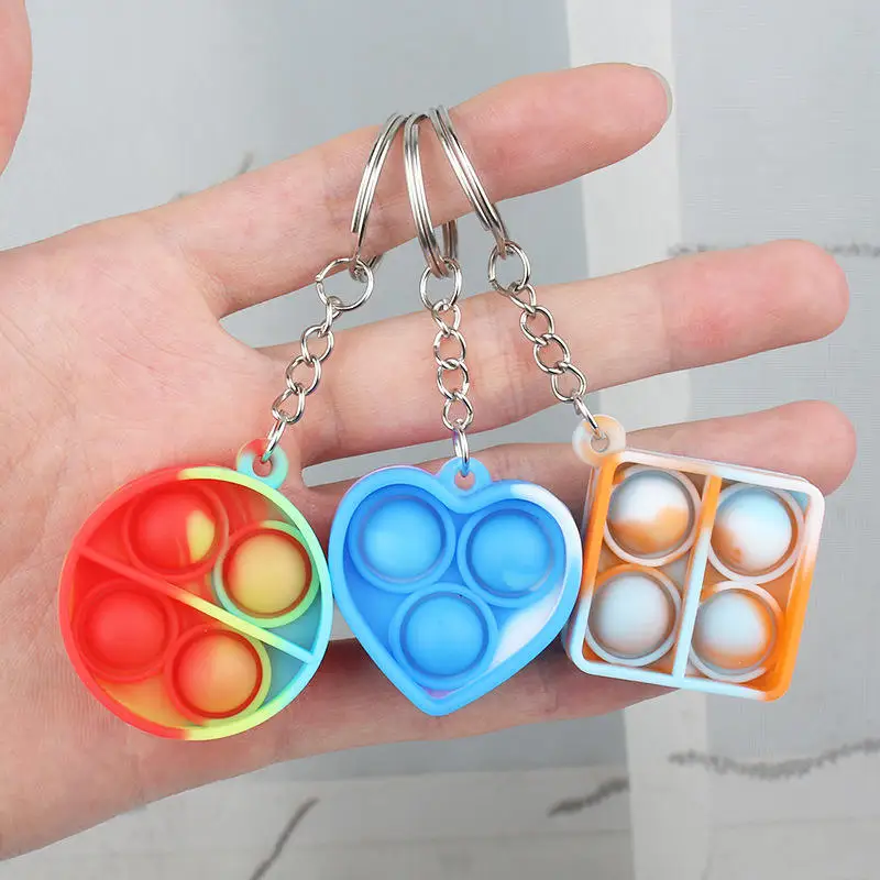 20Pcs Mini Pop Keychain Toddler Sensory Fidget Toys Bulk for Classroom Prizes Kids Birthday Party Favors Goodie Bag Stuffers