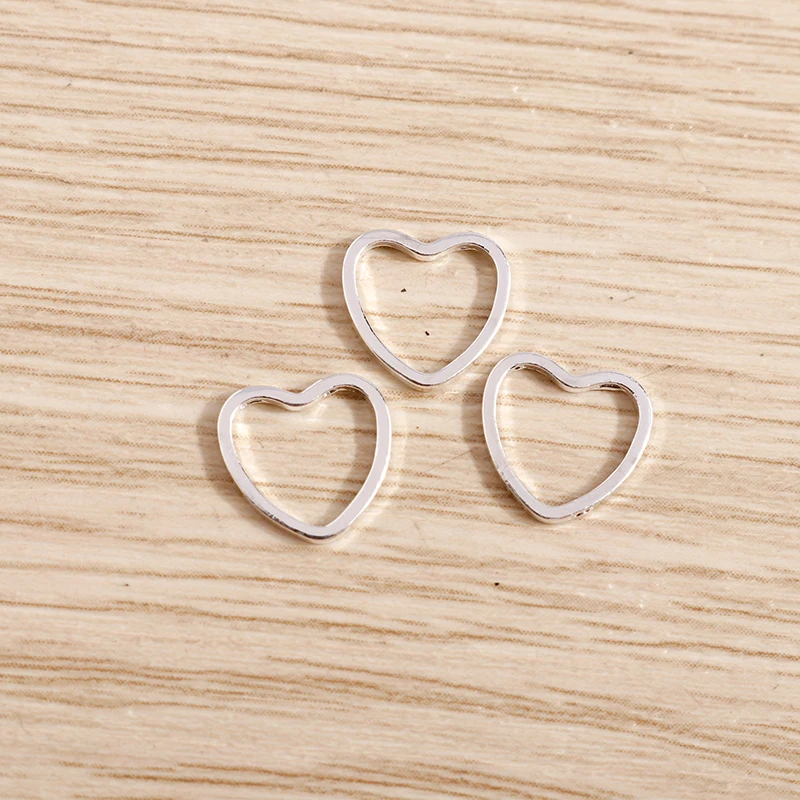 Tusember 100 Stück 9*9mm Hohle Mini-Liebesherz-Anhänger aus Legierung für DIY-Halsketten, Ohrringe, handgefertigte Schmuckherstellung und Bastelarbeiten – Detail 3