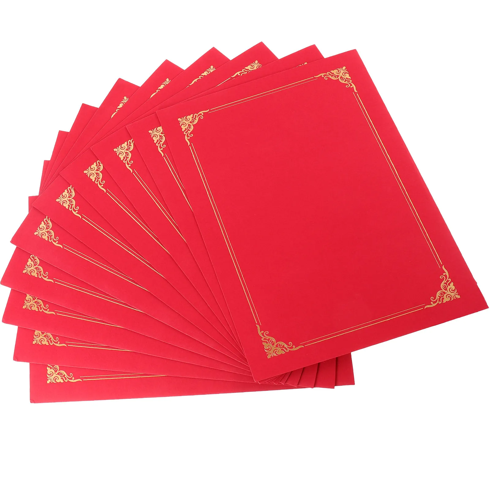 

10Pcs Paper Certificate Holders Certificate Cover Award Document Protector Folder Graduation Use Diploma Holder