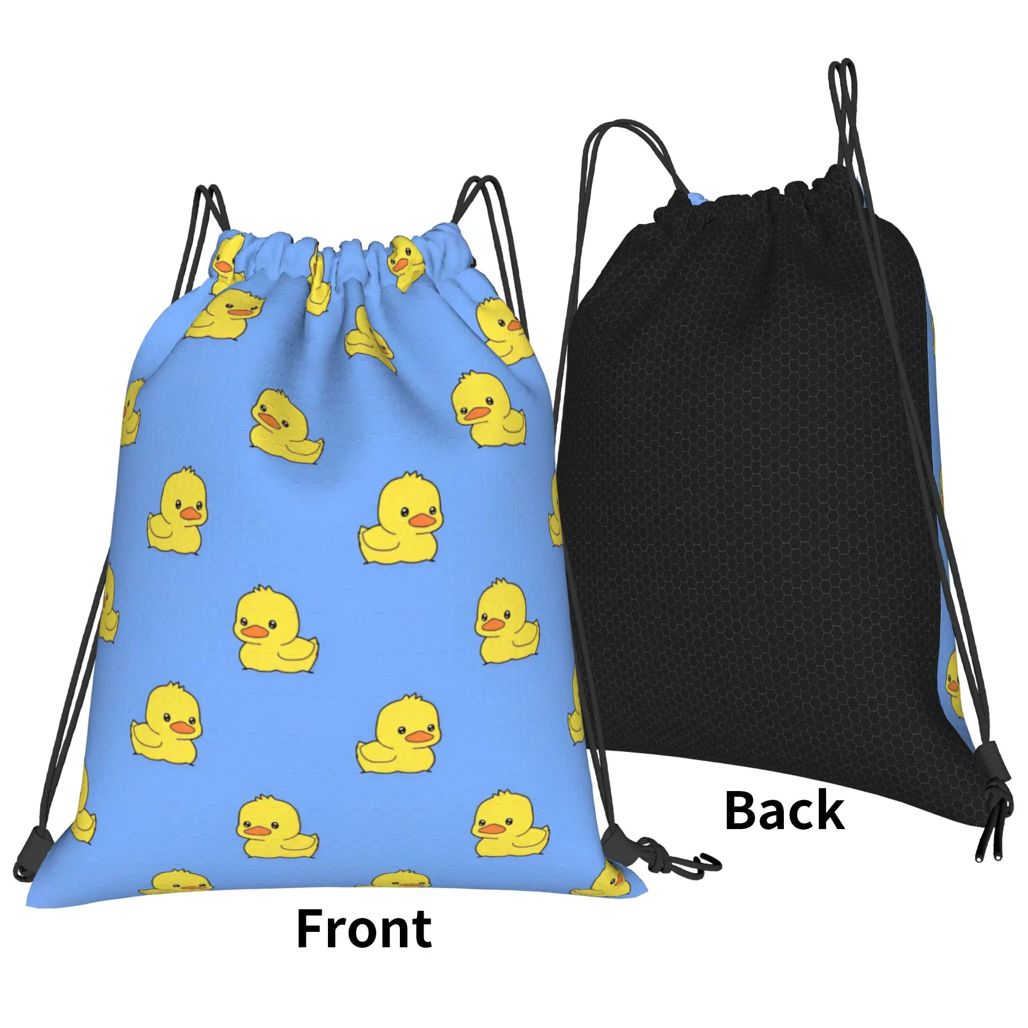 Lovely Duck Duckling Drawstring Backpack Sports Gym Bag Water Resistant  String Sackpack for Exercise 36cm (W) x 43cm (H)