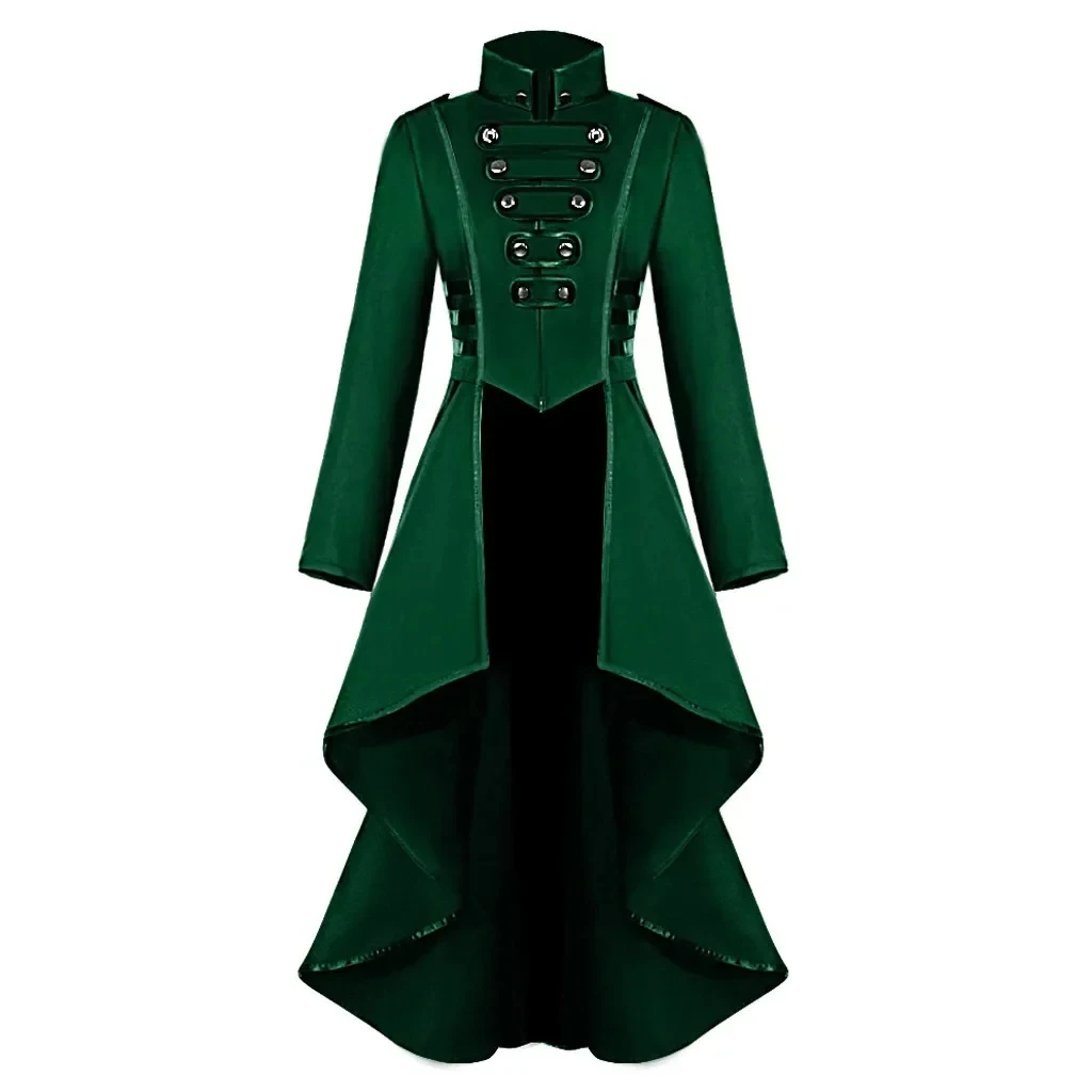 

Retro Medieval Steampunk Costumes Renaissance Cosplay Women Tailcoat Jacket Lady Victorian Coat Halloween Carnival Party