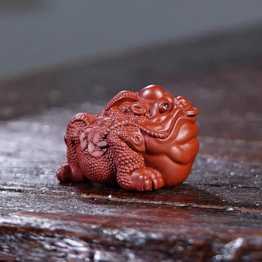

Purple Clay Tea Pet Golden Toad Wealth Attraction Ornament Sculpture Tea Set Tea Table Accessory Desktop Decoration