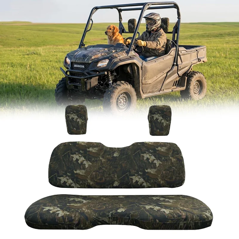 Camo UTV Bench Seat Cover Set Waterproof Wear Resistant UTV Seat Protector For Honda Pioneer 700 700-4 2014-2025 UTV Accessories