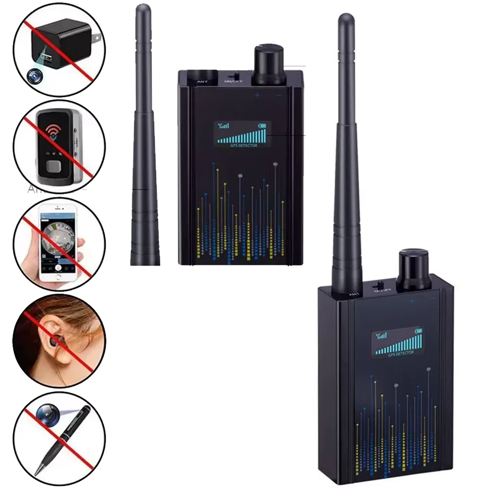 Multi-function Anti-Candid Camera Wireless Lens Device Finder 1MHz-6.5GHz GSM Audio Bug Finder GPS Signal RF Tracker AI Detector