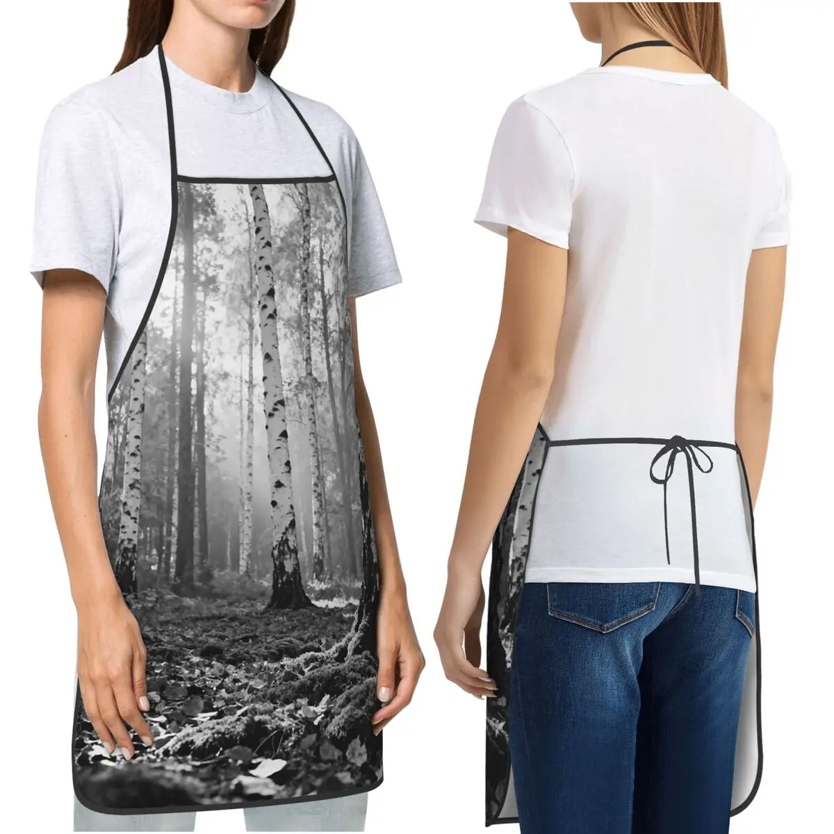Litterfall Perspective Aprons Chef Cooking Baking Tablier Bib Kitchen Cleaning Pinafore for Women Men Gardening