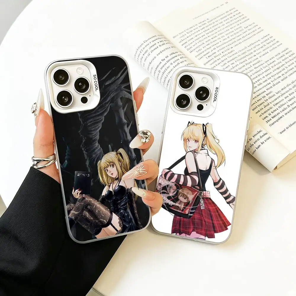 Funda para Teléfono Anime Death Note Misa Amane-S para iPhone 17 Air 16 15 14 13 12 11 Pro Max, Blanca Plateada, Carcasa Rígida