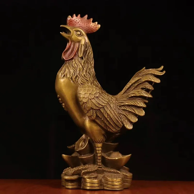 ornament, brass home decoration, mascot, golden , independent copper rooster, twelve zodiac