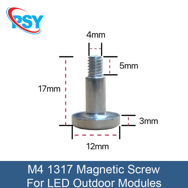 100pcs/lot Magnet Screw Round Disc Cylindrical M4 1317 Magnetic Column Standoffs External Thread for LED Display outdoor Module