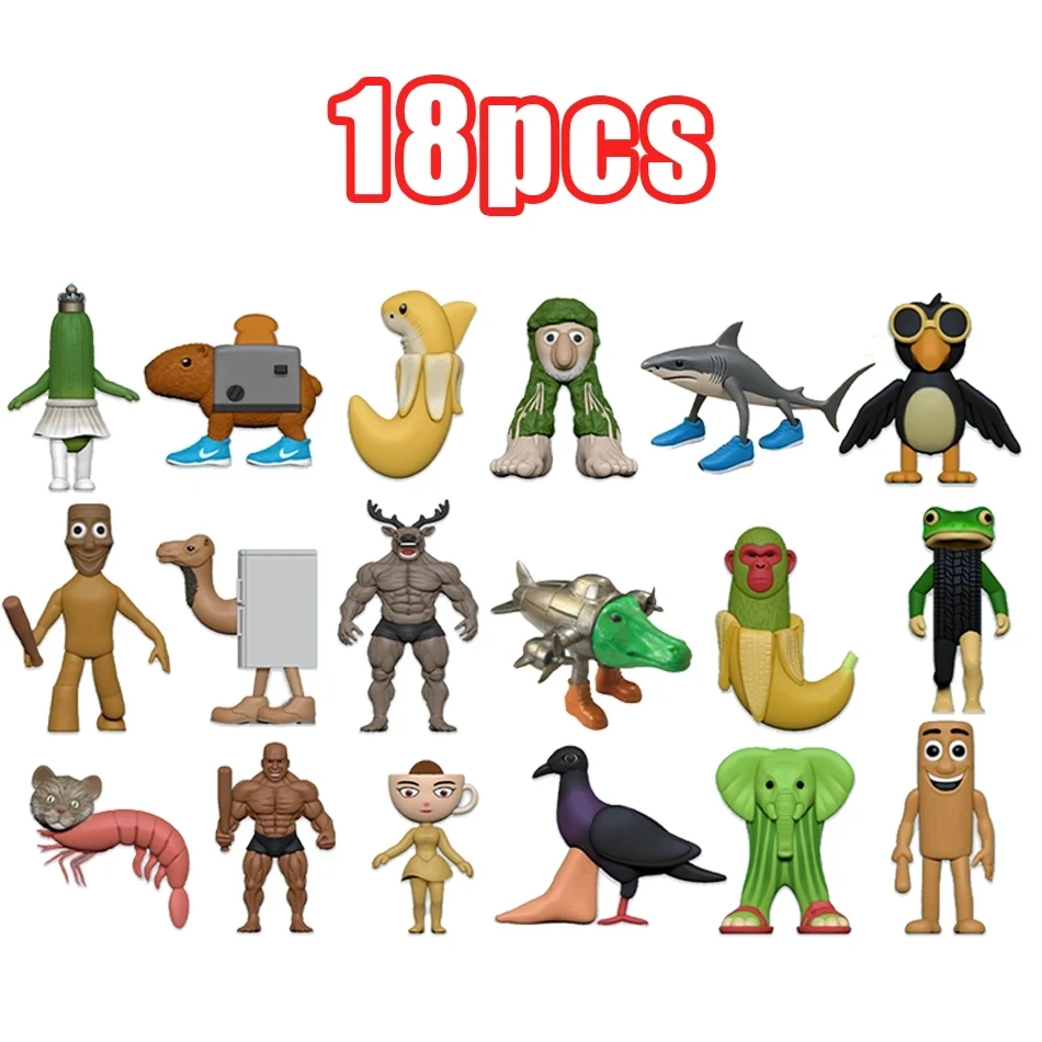 Italian Brainrot Tung Tung Tung Sahur Figure Toy Set - Tralalero Tralala Figures Bombardino Crocodilo Shimpanzini Bananini